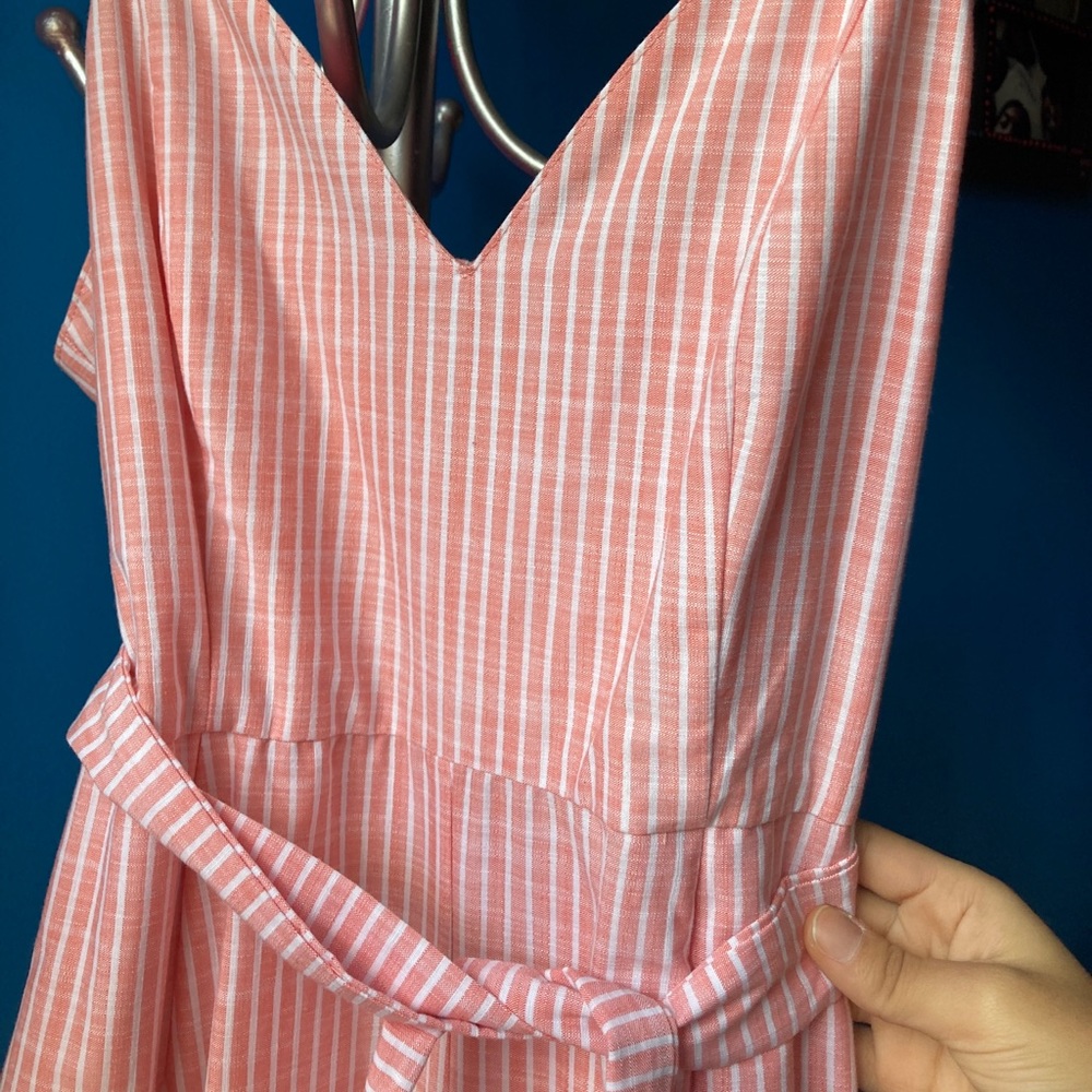 Pink and white jumpsuit